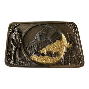 Vintage Mining Themed Belt Buckle